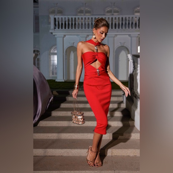 Mew Mews Ozzie Cutout Ruched Bandage Dress - Picture 2 of 9